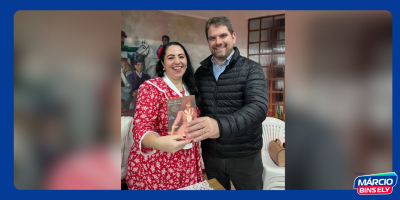 marcio bins ely no lançamento do livro “Nora Maria Dutra Ferreira – A Pioneira do Primeiro Grupo de Prendas de 1949”.